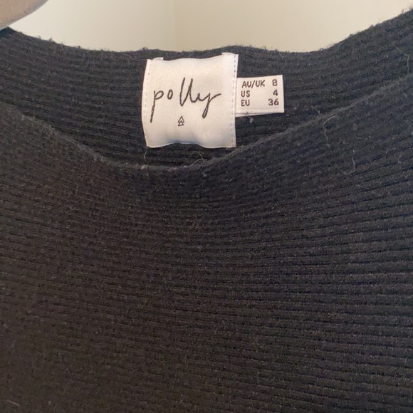 black knit long sleeve batwing top - Picture 4 of 4